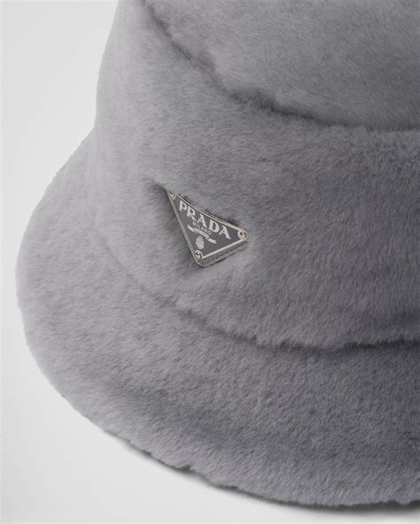 shearling bucket hat prada|Cornflower Shearling Bucket Hat .